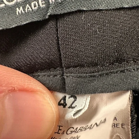 Dolce & Gabbana Dress Pants Womens 42 EU Black Virgin Wool Stretch Pleated - Picture 6 of 13